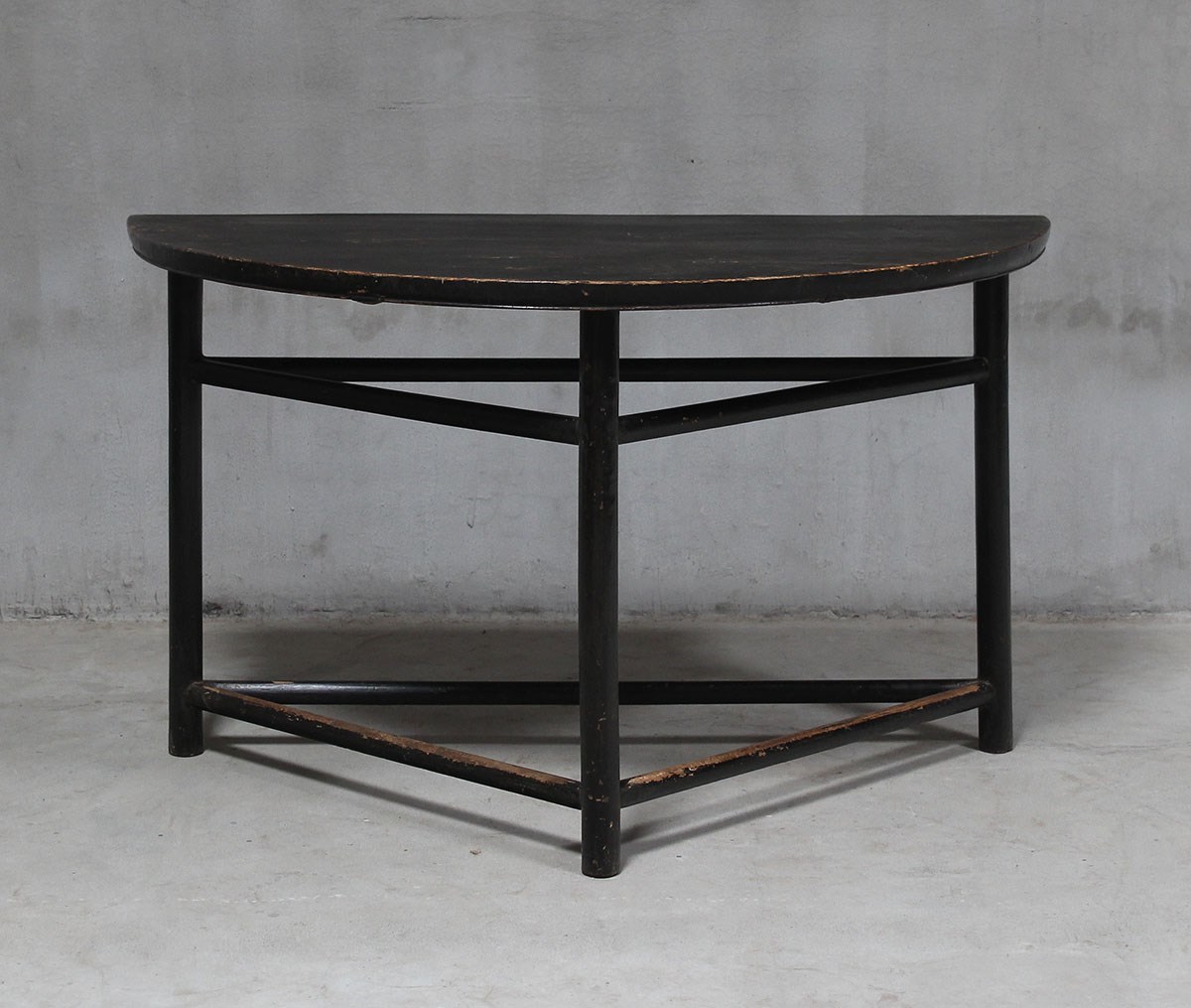 Rosamund Antique Elm Half Moon Console Table - The Hoarde Vintage