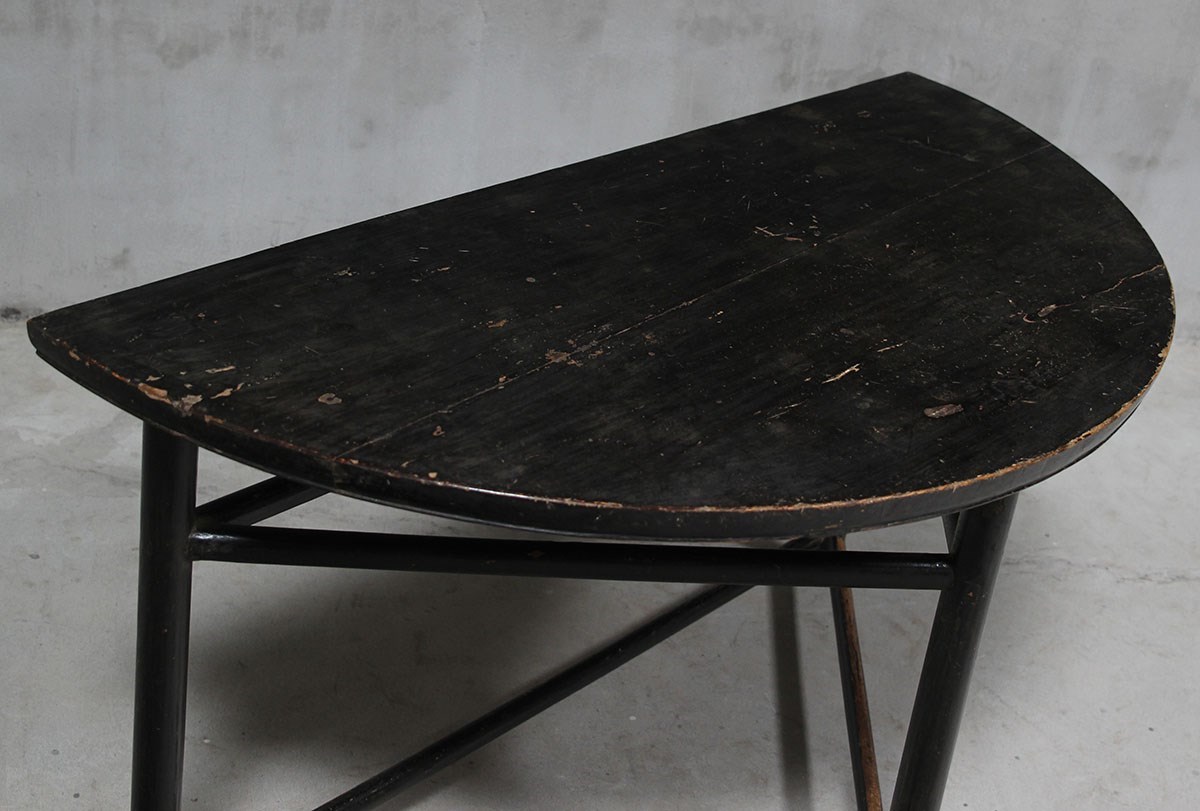 Rosamund Antique Elm Half Moon Console Table - The Hoarde Vintage