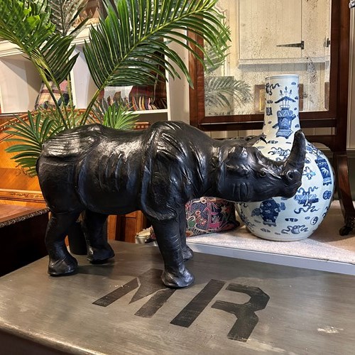 Large Leather Rhino By Liberty Of London