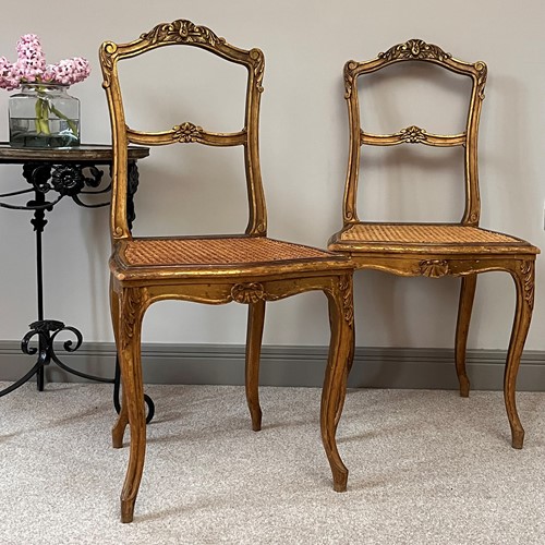 Pair Of French Salon Chairs.