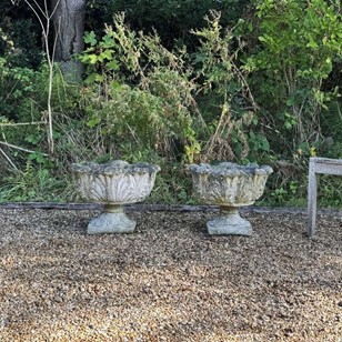 Pair of Patinated Acanthus Planters...