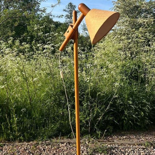 Pine Wooden Floor Lamp Designed By Dyrlund Danish Teak 1960s Vintage