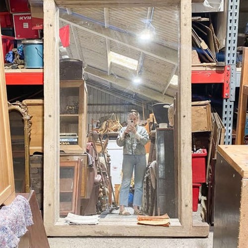 Rustic Wood Beam Rectangle Floor Standing Mirror