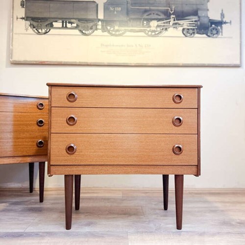 Avalon Teak Three-Drawer Chest Vintage 1960s