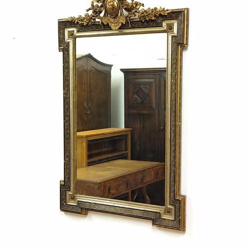 Large Antique Early 19Th Century Gilt & Gesso Wall Pier Mirror 