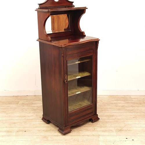 Antique Edwardian Walnut Music Cabinet 