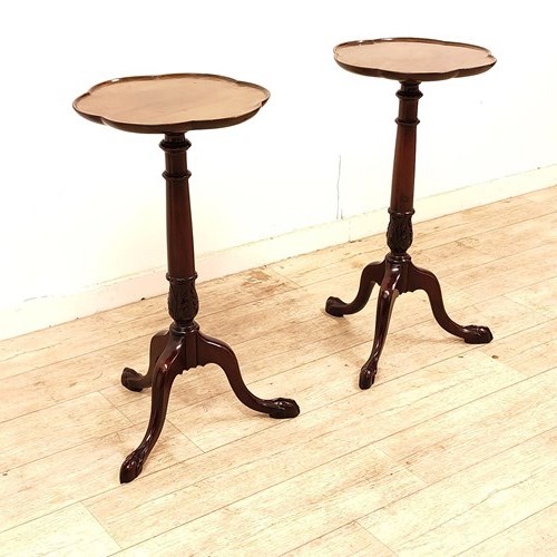 A Fine And Very Rare Pair Of Period Georgian Solid Mahogany Wine Kettle Tables W