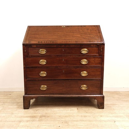 Antique Georgian Solid Mahogany Writing Bureau Desk Chest 