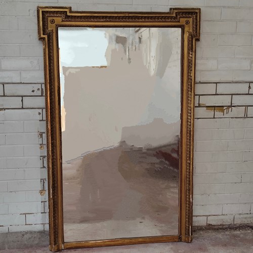 Large Antique Early 19Th C Regency Gilt & Gesso Wall Pier Mirror C1820