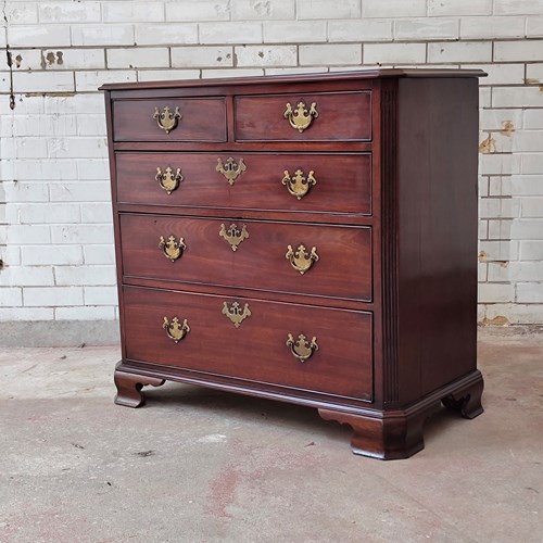 Antique George III Solid Mahogany Chest Of Drawers