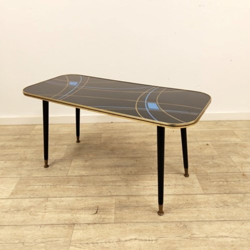 Atomic Style Geometric Glass Coffee Table On Dancette Legs