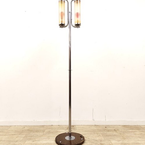 Antique Original Art Deco Chrome Floor Standard Lamp 