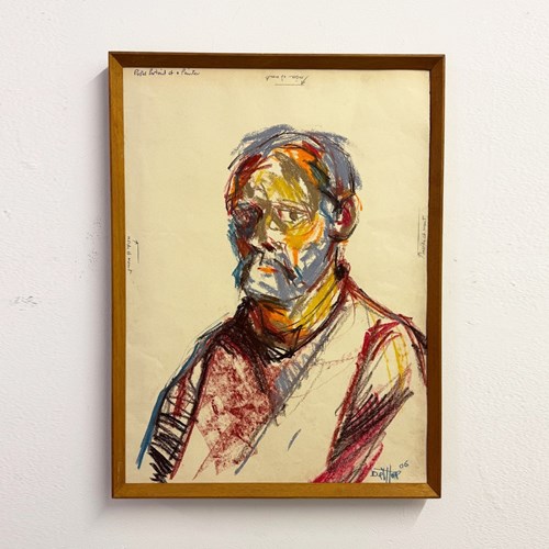 Barry De More – Portrait Of A Painter, Pastel On Paper