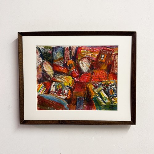 Barry De More Original Expressionist Interior Painting – Sitting Room 