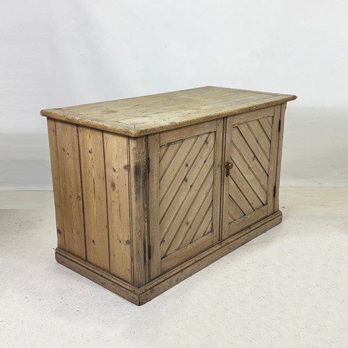 Irish Antique Pine Cabinet Sideboard