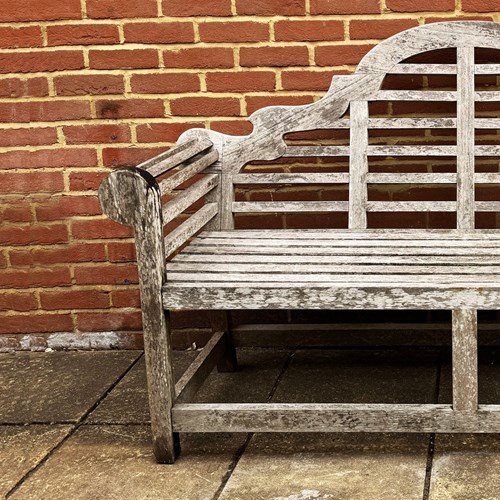Silvered & Weathered Lutyens Teak Garden Bench