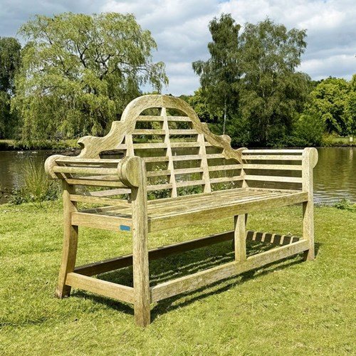 Silvered & Weathered Lutyens Teak Bench