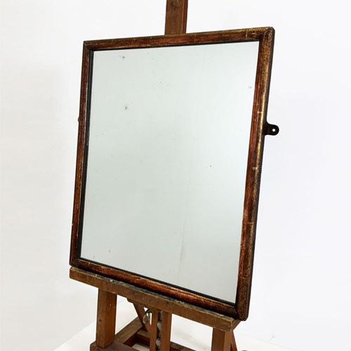 Antique Oak Tailors Shop Or Haberdashery Mirror