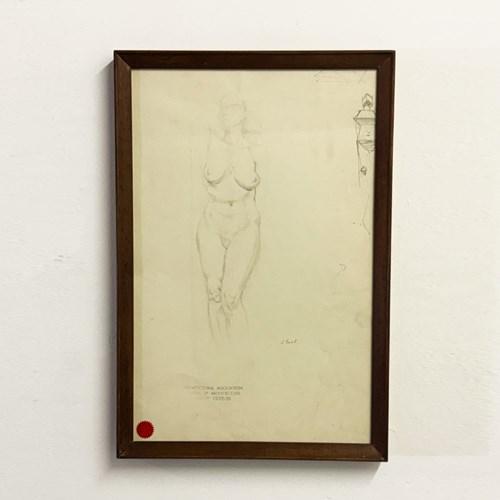 Vintage 1930'S Female Nude Figure Study – Architectural Association Life Drawing
