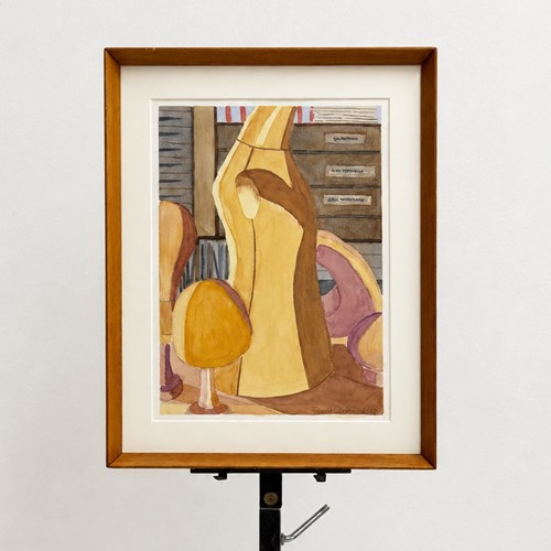 Signed Watercolour Haberdashery Still Life Painting