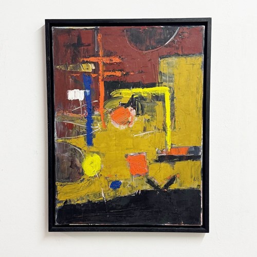 Martin Walton Modernist Abstract Oil Painting On Canvas