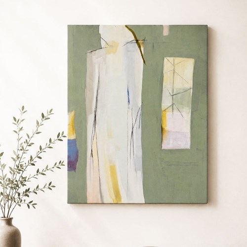 Large Mid-Century Abstract Figurative Signed Painting