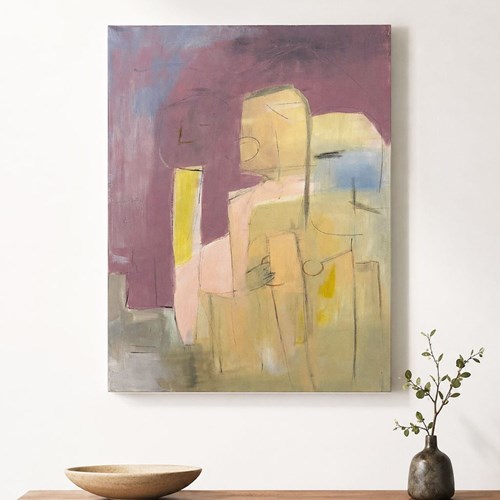 Large Mid-Century Abstract Figurative Painting
