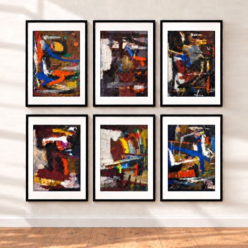 Collection Of Mid-Century Modernist Abstract Oil Paintings