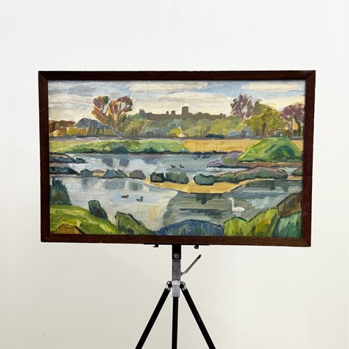 Mid-Century Modern Landscape Oil Painting, Owen Rowley
