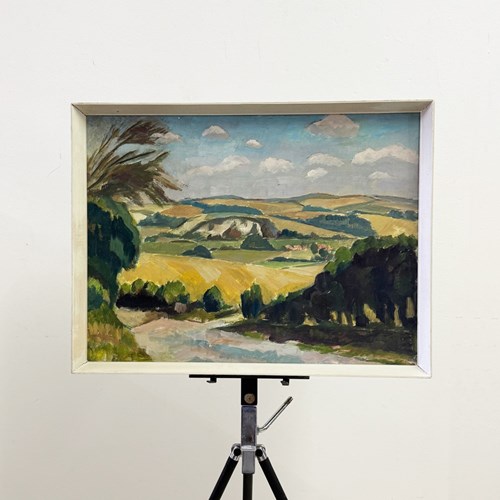 Mid-Century Landscape Oil Painting Attributed, Owen Rowley