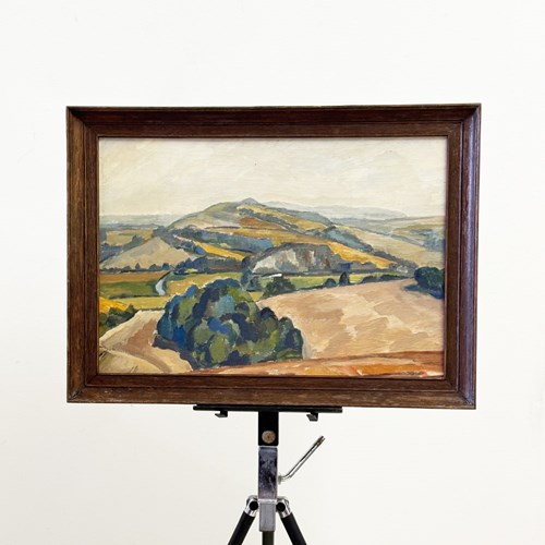 Mid-Century Landscape Oil Painting Attributed, Owen Rowley