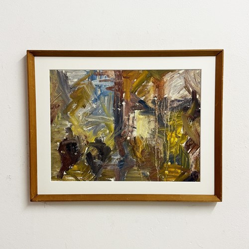 Mid-Century Abstract Expressionist Oil Painting