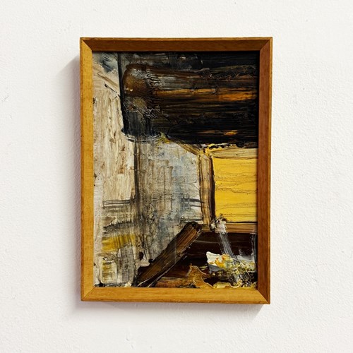Mid-Century Modern Small Abstract Oil Painting