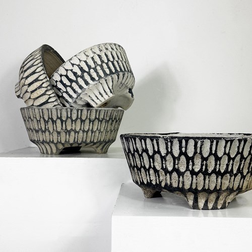 Collection Of 8 Mid-Century Swiss Monochrome Planters