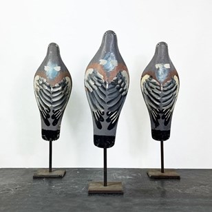 Vintage Metal Decoy Pigeons On Disp...