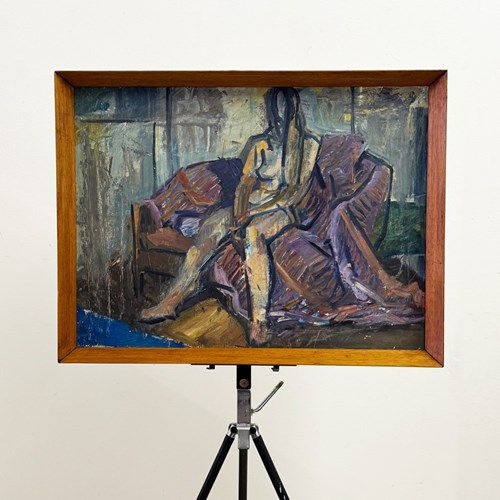 Owen Rowley Mid-Century British Nude Oil Painting C.1960S