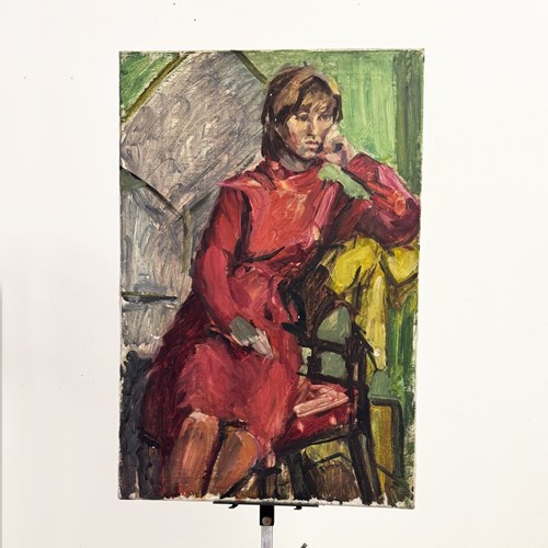 Mid-Century Expressionist Portrait Oil Painting, Owen Rowley