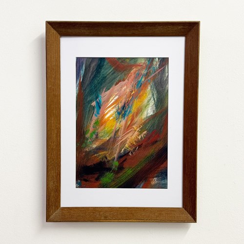 Vintage Abstract Oil Painting, Payot Mauf, 1980’S