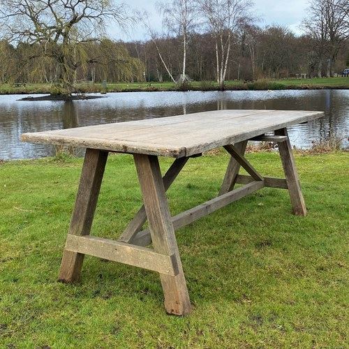 Weather Oak Silvered Table - 7FT