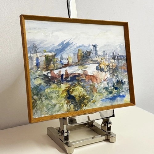 Mid-Century Signed Landscape Watercolour Painting 