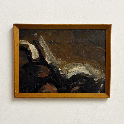 Swedish Mid-Century Abstract Textured Oil Painting