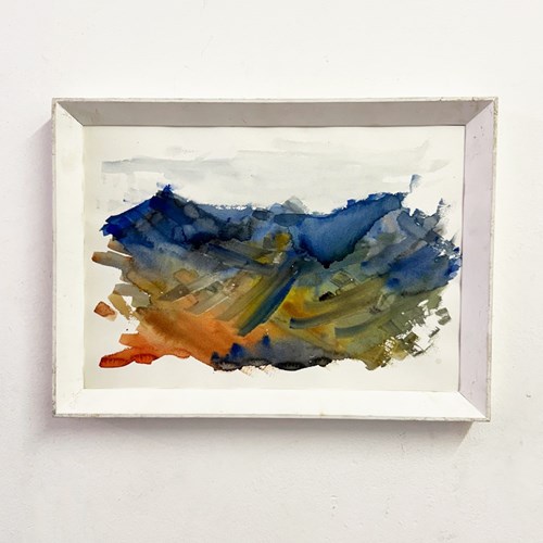  Mid-Century Abstract Landscape Watercolour Painting