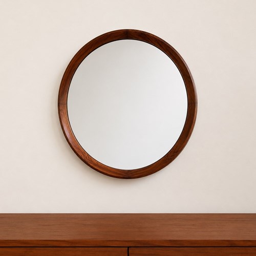 Rowley Gallery Round Teak Mirror | Mid-Century Modern British Design