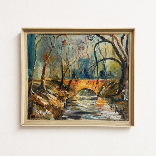 G.Ratcliff, 1954 - Mid-Century Signed Oil On Canvas 