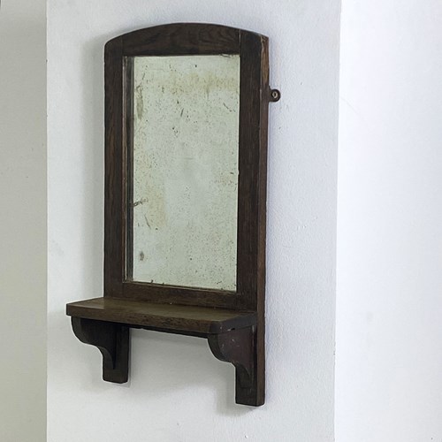 Oak Shelf Foxed Mirror