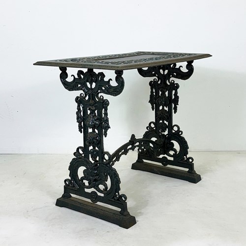 Victorian Antique Cast Iron Table, Attributed To Coalbrookdale