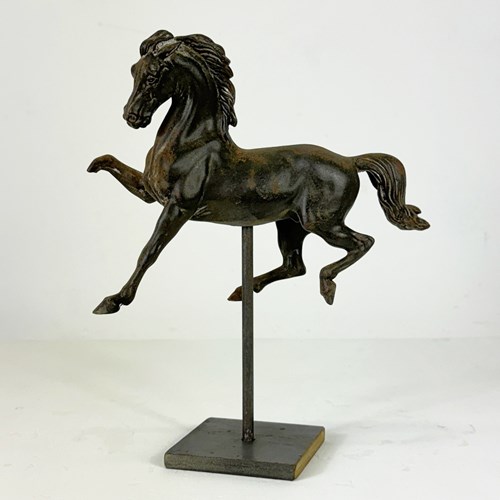 Vintage Mounted Cast Iron Horse