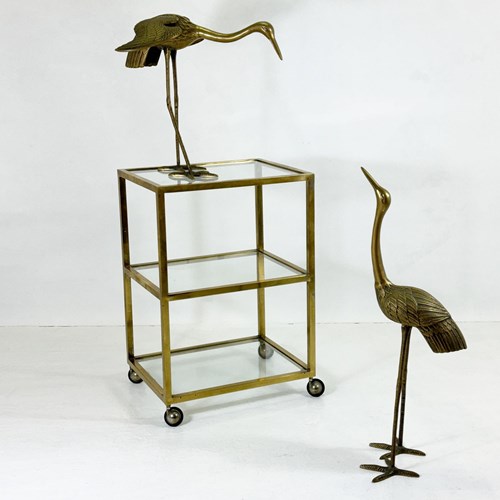 Vintage Italian Brass Drinks Trolley