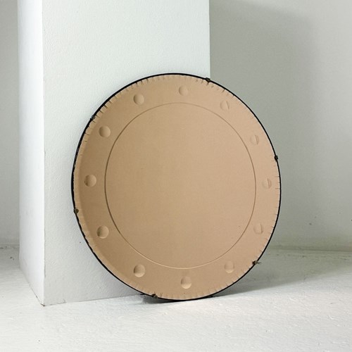 Art Deco Rose Gold Round Mirror 