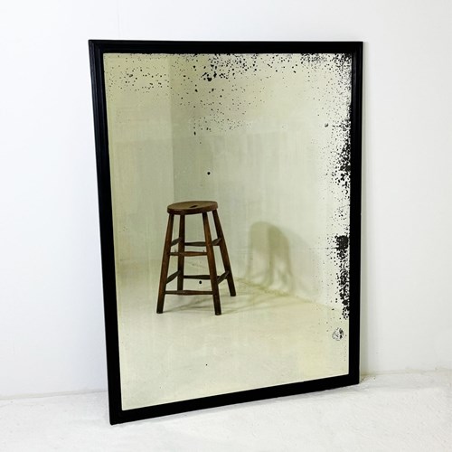 Large Early 20Th Century Foxed Shop Mirror